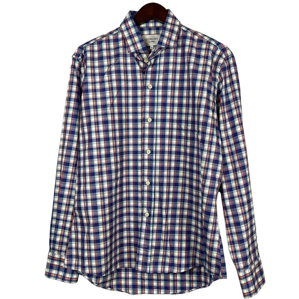Ledbury Button Up Shirt Plaid Long Sleeve - 16.5/35